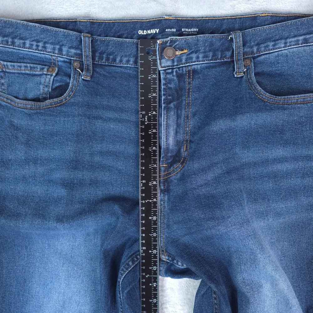Old Navy Straight Leg Jeans Mens 40x32 Blue Built-In Flex Denim Minimalist